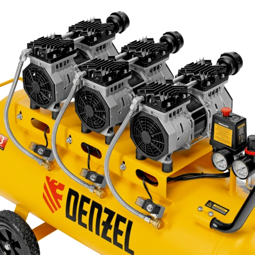 Компрессор безмасляный, малошумный DLS 1800/100,1800 Вт, 3x600, 100 л, 345 л/мин Denzel по ценам производителя в Казани с доставкой по всей России
