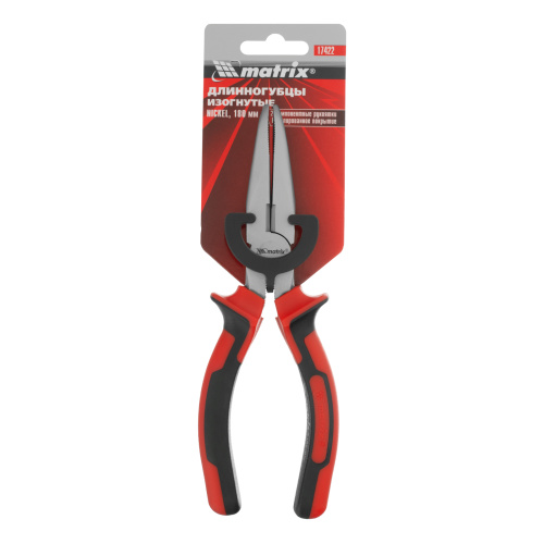 Длинногубцы изогнутые Nickel, 180 мм, никелированные, двухкомпонентные рукоятки Matrix купить в Москве с доставкой по всей России | ProtosMarket.ru