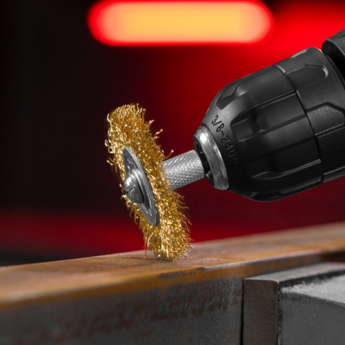 Набор щеток для дрели, 3 шт, 3 плоские, 50-63-75 мм, со шпильками, металлические Matrix по ценам производителя в Казани с доставкой по всей России