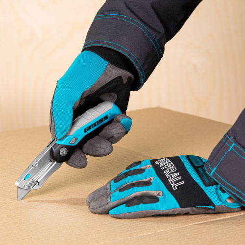 Нож ремонтно-монтажныйный, складной, трехкомпонентная рукоятка, контейнер-держатель для лезвий, 175 мм, 2 запасных лезвия Gross купить в Москве с доставкой по всей России | ProtosMarket.ru