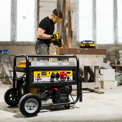 Генератор бензиновый PS 80 E-3, 6.6 кВт, 400 В, 25 л, электростартер Denzel купить в Москве с доставкой по всей России | ProtosMarket.ru