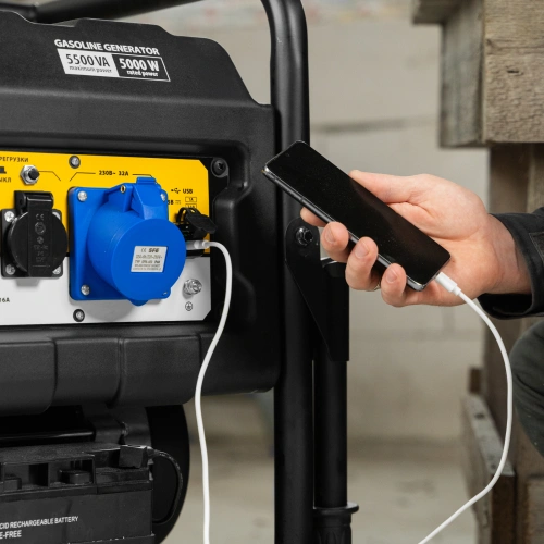 Генератор бензиновый PS 55 EA, 5.5 кВт, 230 В, 25 л, коннектор автоматики, электростартер Denzel купить в Москве с доставкой по всей России | ProtosMarket.ru