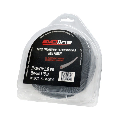 Леска (корд) триммерная EVOline DUO POWER (2.0 мм, 118 метров) по ценам производителя в Казани с доставкой по всей России