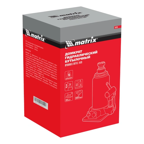 Домкрат гидравлический бутылочный, 16 т, h подъема 230-460 мм Matrix по ценам производителя в Казани с доставкой по всей России