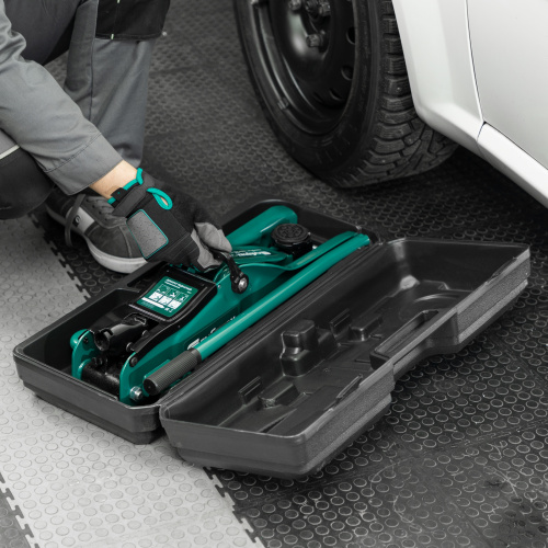 Домкрат гидравлический подкатной, 2 т, 85-330 мм, низкий подхват, в пласт. кейсе Сибртех по ценам производителя в Казани с доставкой по всей России