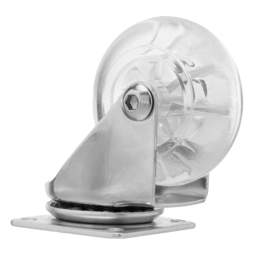 Колесо ПУ прозрачное поворотное d-50 мм, крепление платформенное Сибртех по ценам производителя в Казани с доставкой по всей России