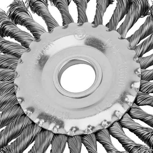 Щетка для УШМ 125 мм, посадка 22.2 мм, плоская, крученая металлическая проволока Сибртех по ценам производителя в Казани с доставкой по всей России