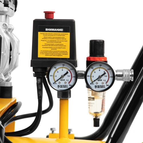 Компрессор безмасляный, малошумный  DLS 2250/100, 2250 Вт, 3x750, 100 л, 410 л/мин блок управления/ Denzel купить в Москве с доставкой по всей России | ProtosMarket.ru