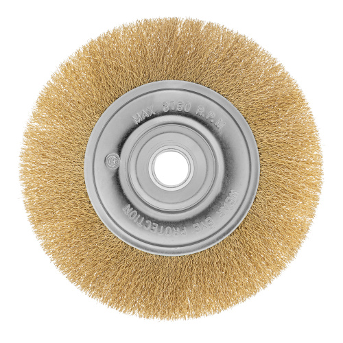 Щетка для УШМ, 200 мм, посадка 22.2 мм, плоская, латунированная витая проволока Matrix по ценам производителя в Казани с доставкой по всей России