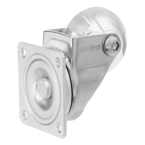 Колесо ПУ прозрачное поворотное d-35 мм, крепление платформенное Сибртех по ценам производителя в Казани с доставкой по всей России