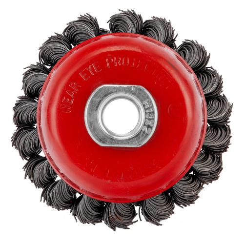 Щетка для УШМ, 75 мм, М14, "чашка", двухрядная, крученая проволока 0.35 мм Matrix купить в Москве с доставкой по всей России | ProtosMarket.ru