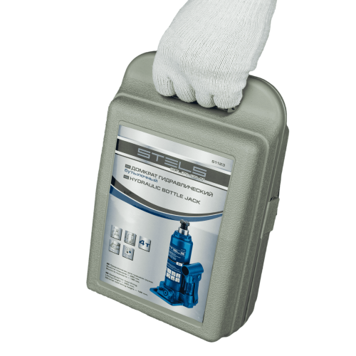 Домкрат гидравлический бутылочный, 4 т, H подъема 195-380 мм, в пластиковом кейсе Stels купить в Москве с доставкой по всей России | ProtosMarket.ru