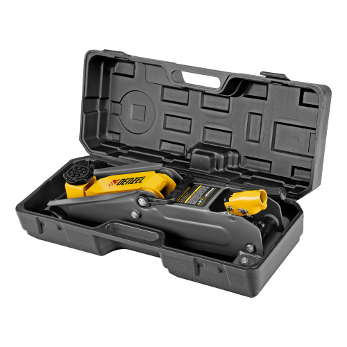 Домкрат гидравлический подкатной, 2 т, 135-385 мм, в пласт. кейсе Denzel по ценам производителя в Казани с доставкой по всей России