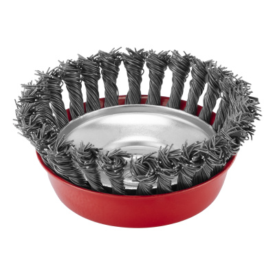 Щетка для УШМ, 125 мм, М14, "чашка", крученая проволока 0.8 мм Matrix по ценам производителя в Казани с доставкой по всей России