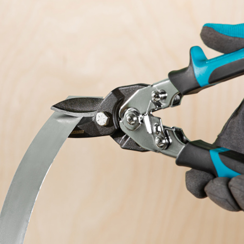 Ножницы по металлу"Piranha"усиленные, 255 мм, прямой рез, сталь СrMo, двухкомпонентные рукоятки Gross купить в Москве с доставкой по всей России | ProtosMarket.ru