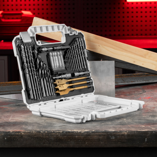 Набор сверл комбинированный, сверла по металлу 1-6.5 мм, бетону 4-8 мм, дереву 4-10 мм, перовые 16,22,25 мм, биты 20 шт, адаптер, головки 2 шт, зенковка, 50 предметов Pro Matrix купить в Москве с доставкой по всей России | ProtosMarket.ru