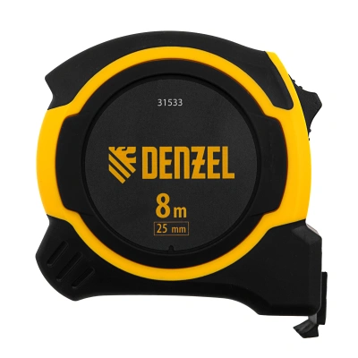 Рулетка 8м х 25мм, двухкомп. корпус, магнитный обрезиненный зацеп Denzel по ценам производителя в Казани с доставкой по всей России