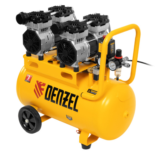 Компрессор безмасляный, малошумный DLS 1500/50, 1500 ВТ, 2x750, 50 л, 260 л/мин Denzel купить в Москве с доставкой по всей России | ProtosMarket.ru